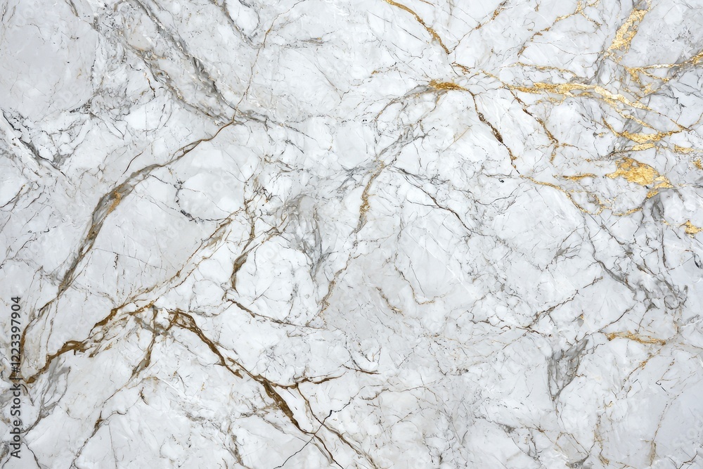 Fototapeta premium White Marble Texture With Golden Veins