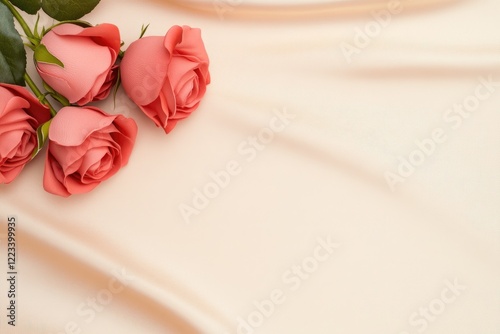 Blooming Red Roses Decor Highlighting Classic Luxury. photo