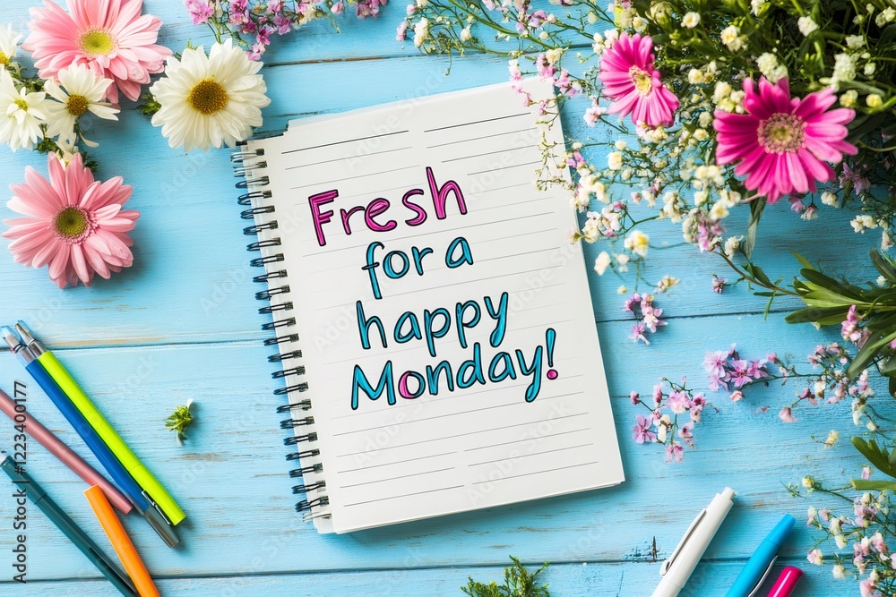 Naklejka premium Embracing Monday with Fresh Floral Inspiration
