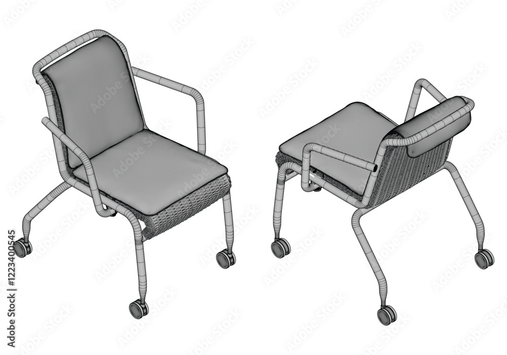 Adjustable Rolling Chair, Office chair editable vector illustration on white background. chair Line art, clip art. swivel chair, Hand-drawn design elements. Adjustable Rolling Chair, Office chair editable vector illustration on white background. chair Line art, clip art. swivel chair, Hand-drawn design elements.