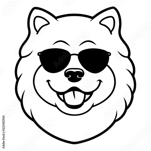 Funny chow chow dog head vector art