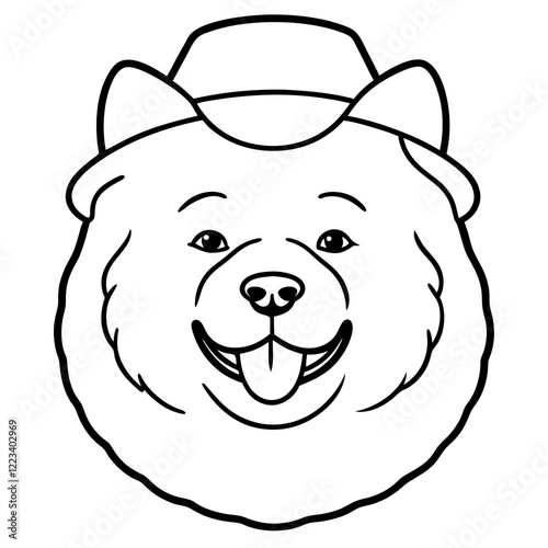 Funny chow chow dog head vector art