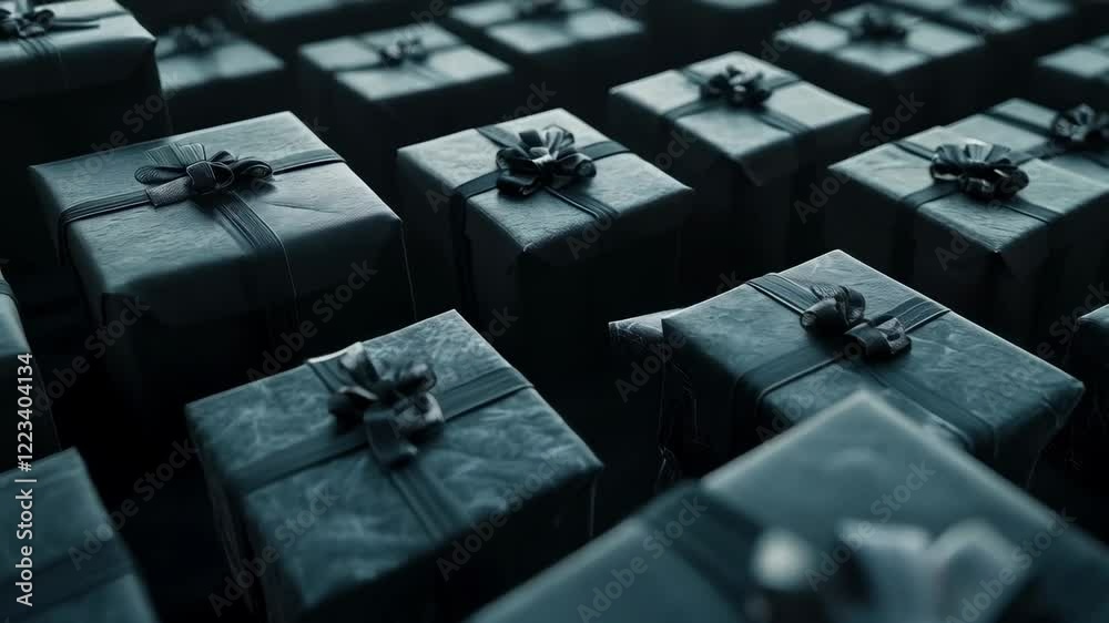 Gift boxes reveal  a teal themed unboxing journey with elegant sequential movement