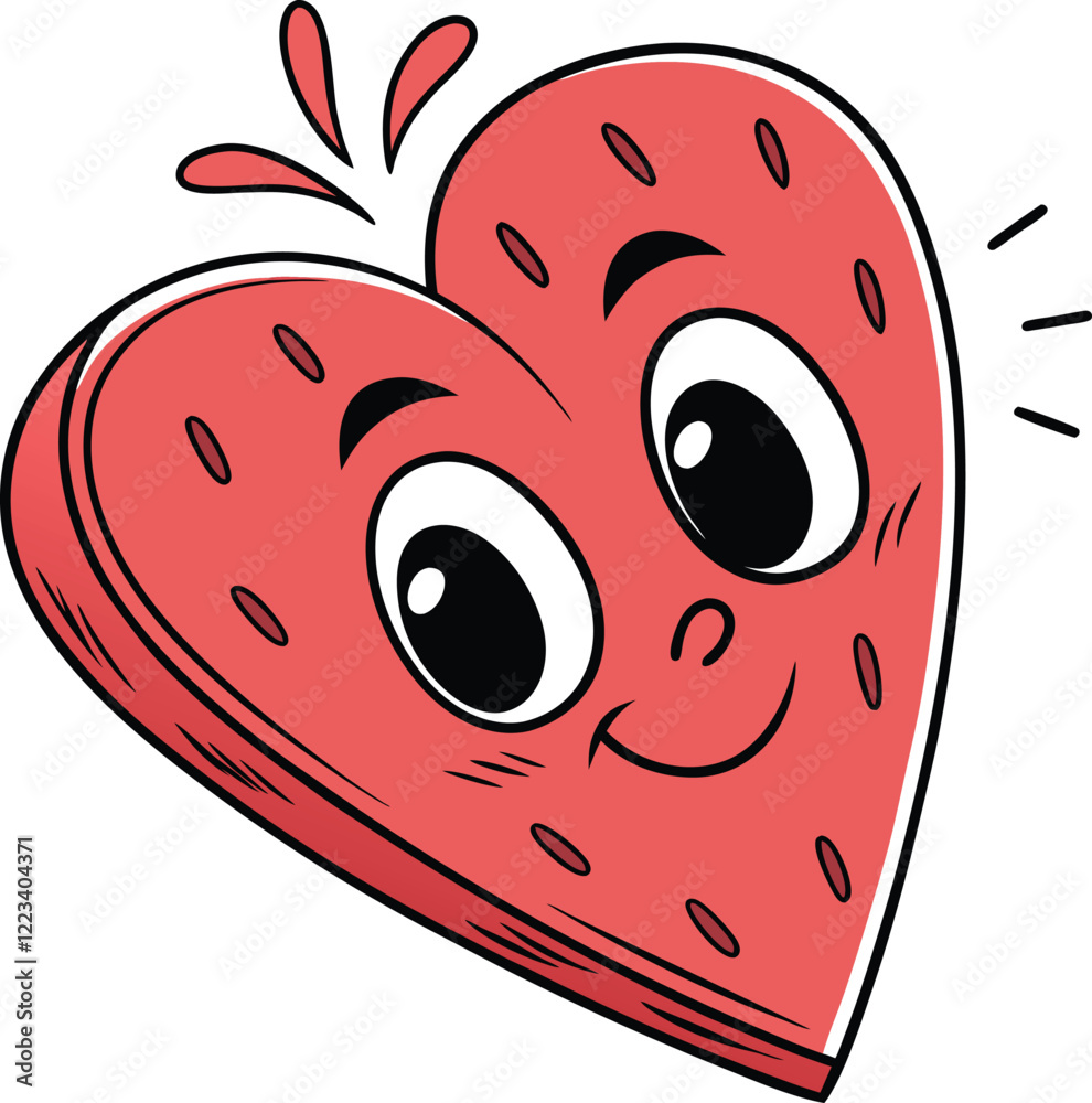 Obraz premium Heartfelt Cartoon An adorable cartoon heart with expressive eyes and a cheerful smile