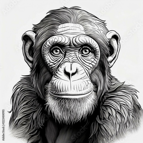 Ausmalbild Chimpanse photo