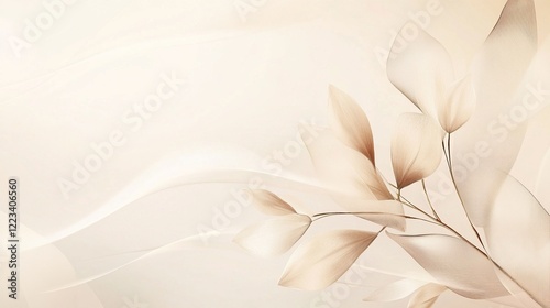 Delicate Beige Floral Design on a Soft Background