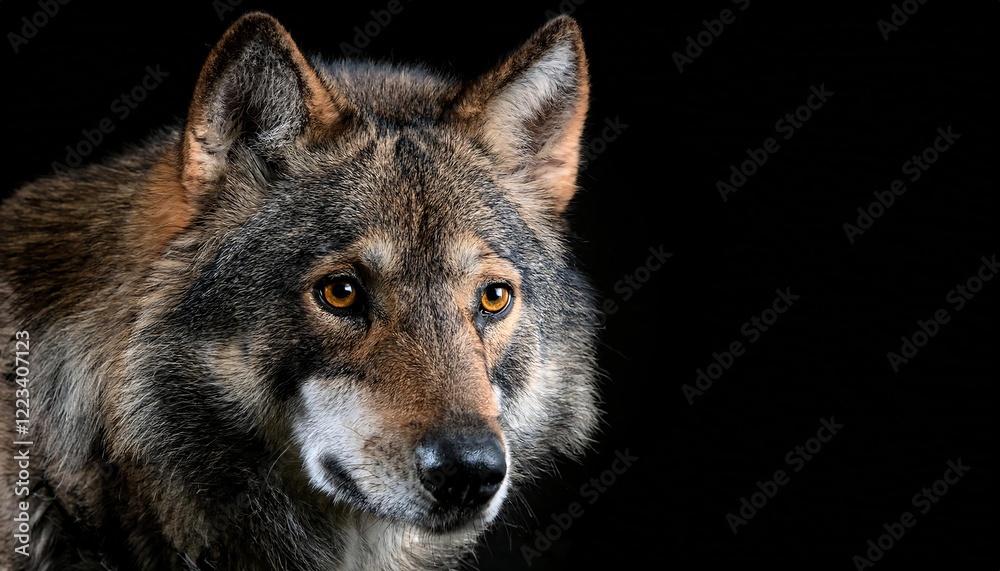 close-up side profile portrait of a wolf with golden eyes and detailed fur against a black background
close-up side profile portrait of a wolf with golden eyes and detailed fur against a black background
