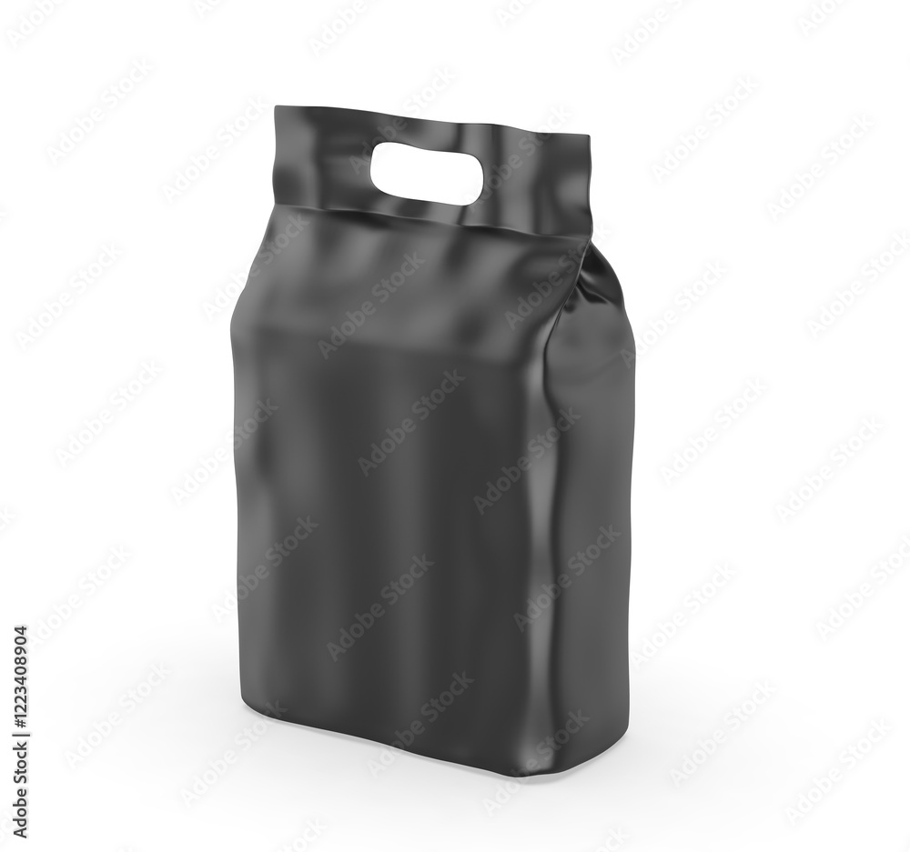 Die cut handle bag blank mockup template 3d illustration. Die cut handle bag blank mockup template 3d illustration.