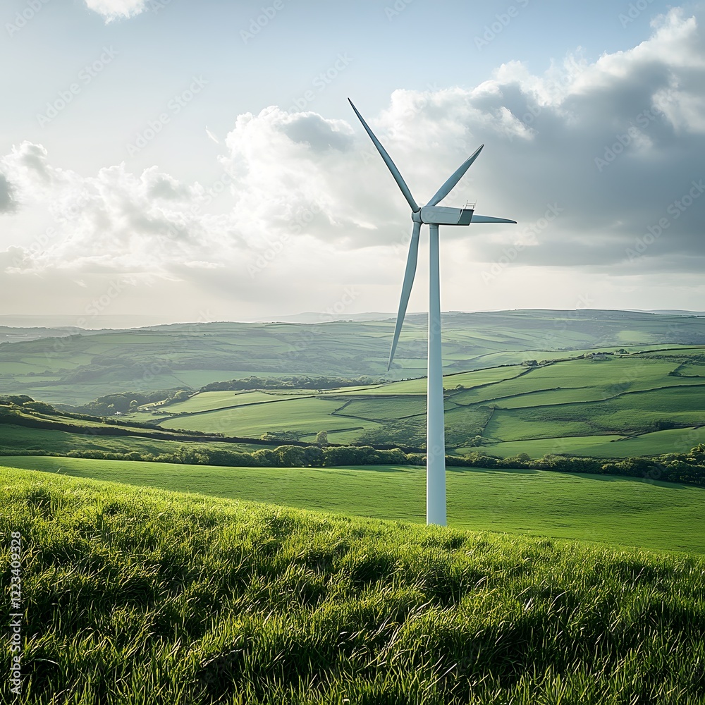 wind turbines farm, windmill, green energy