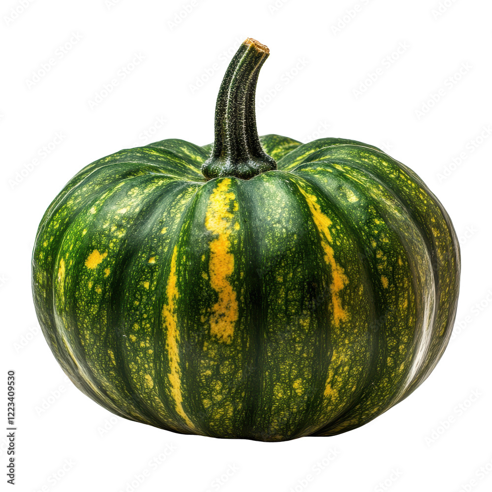 Green pumpkin with stripes isolated on a white background perfect for autumn decorations and culinary uses, Green pumpkin isolated on the white background Green pumpkin with stripes isolated on a white background perfect for autumn decorations and culinary uses, Green pumpkin isolated on the white background