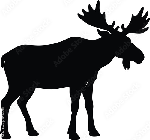 Wallpaper Mural Moose symbol silhouette,Moose flat vector icon illustration Torontodigital.ca