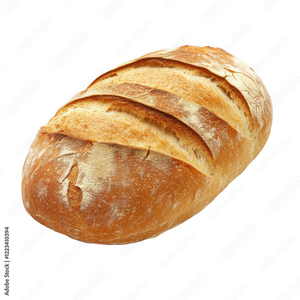 Freshly baked artisan bread on a clean white background showcasing its texture and crust, Loaf bread with poppy seeds isolated on white background Freshly baked artisan bread on a clean white background showcasing its texture and crust, Loaf bread with poppy seeds isolated on white background