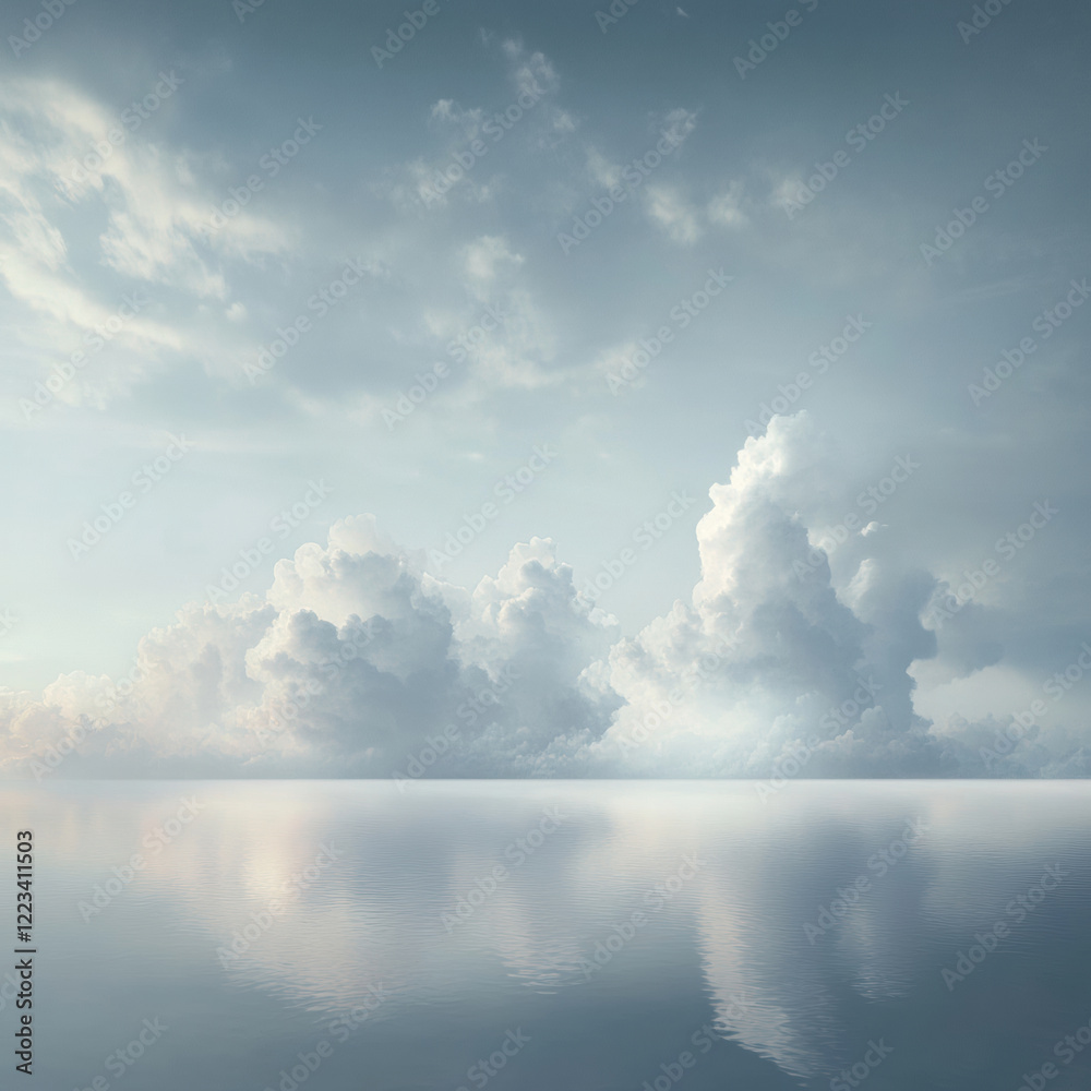 tranquil empty space with light clouds and soft light reflecting on calm water creates serene atmosphere. This peaceful scene invites relaxation and contemplation tranquil empty space with light clouds and soft light reflecting on calm water creates serene atmosphere. This peaceful scene invites relaxation and contemplation