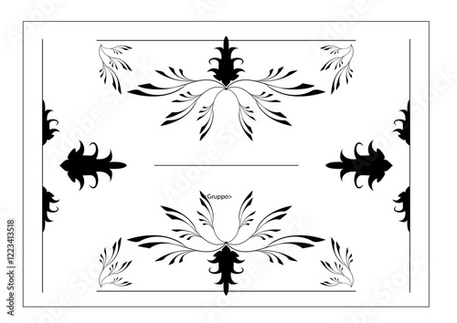 grafica in bianco e nero per biglietti, cartoline, segnalibri