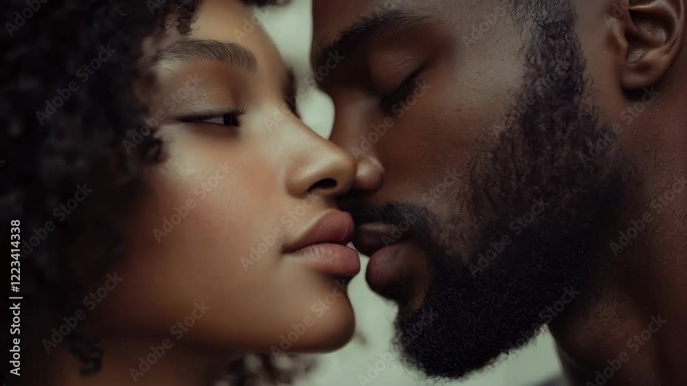 Intimate romantic moment between a close couple expressing love
