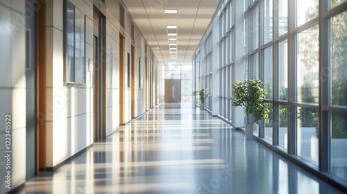 Wallpaper Mural Empty medical school hallway with sleek, modern architecture. Torontodigital.ca