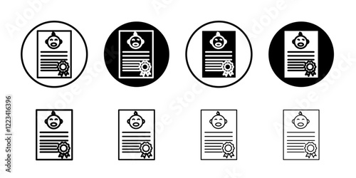 Birth certification icon Vector logo set flat
