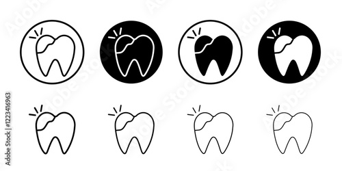 Cavities icon Vector logo set flat