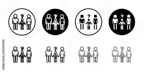 Child custody icon Vector logo set flat