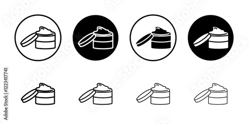 Cream jar icon Vector logo set flat