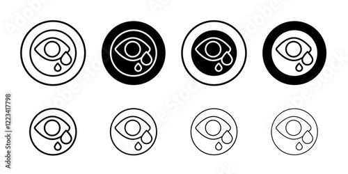 Crying icon Vector logo set flat
