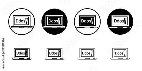 Ddos icon Vector logo set flat