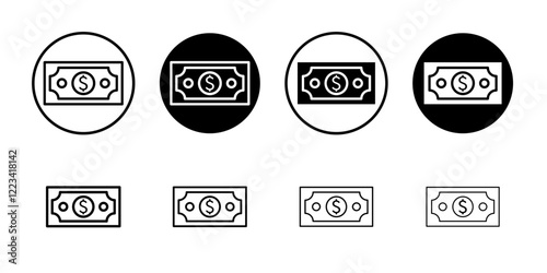 Dollar banknote money icon Vector logo set flat