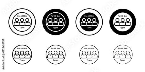 for all skin types icon Vector logo set flat