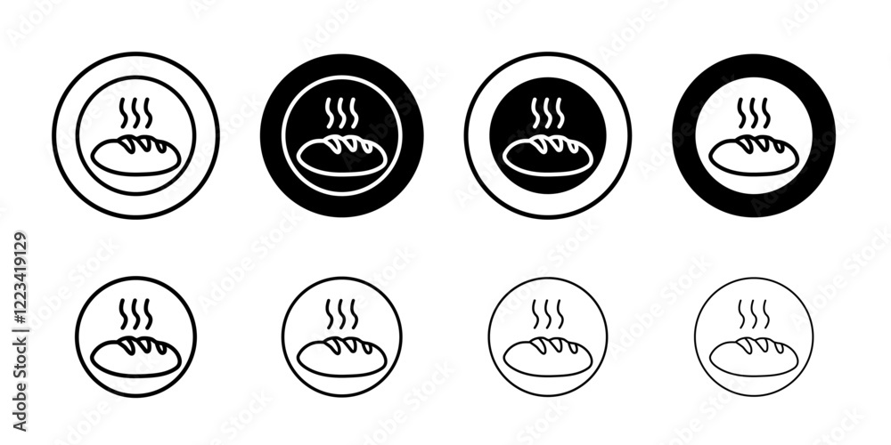 Fresh bakery pastry shop icon Vector logo set flat Fresh bakery pastry shop icon Vector logo set flat