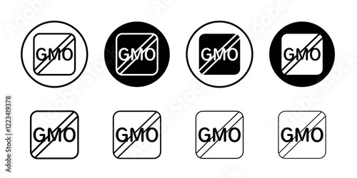gmo free icon Vector logo set flat