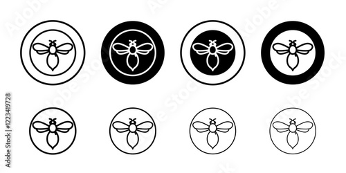 honey Bee icon Vector logo set flat