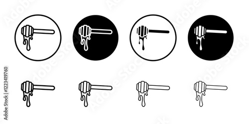 honey dipper icon Vector logo set flat