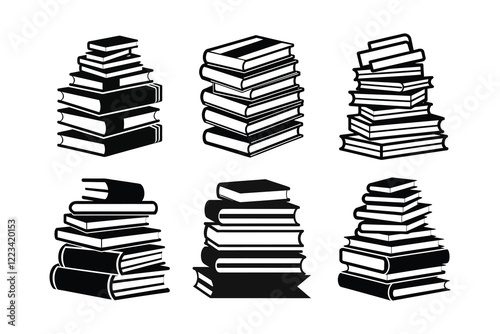 Stacked books vector illustration
