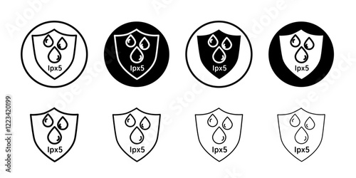 Ipx5 waterproof icon Vector logo set flat