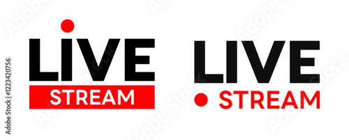 Live icon streaming button, Online stream, Vector illustration