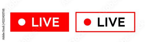Live icon streaming button, Online stream, Vector illustration