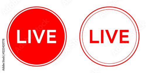 Live icon streaming button, Online stream, Vector illustration