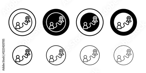 Man going to destination icon Vector logo set flat