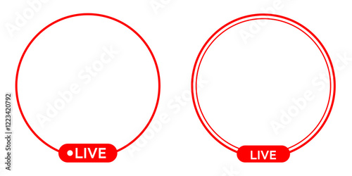 Live icon streaming button, Online stream, Vector illustration