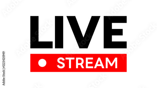 Live icon streaming button, Online stream, Vector illustration