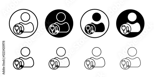 Medical check-up icon Vector logo set flat