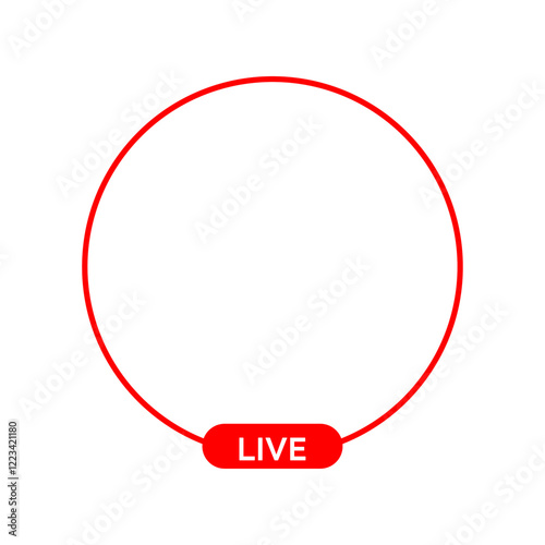 Live icon streaming button, Online stream, Vector illustration