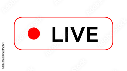 Live icon streaming button, Online stream, Vector illustration