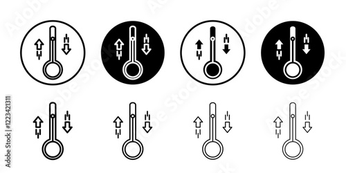 Meteorology thermometer measuring icon Vector logo set flat