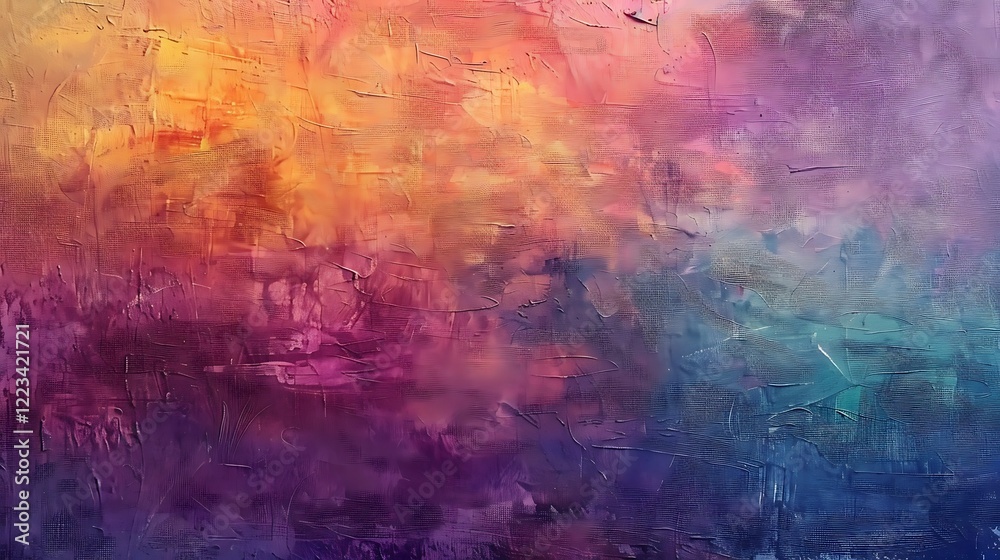 Obraz premium Abstract Rainbow Oil Painting Textured Background, Combining Rich, Bold Colors and Brush Strokes to Create a Captivating and Artistic Display Full of Vibrancy and Depth