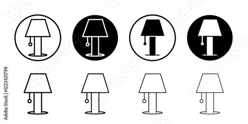 Night Bedside Lamp icon Vector logo set flat