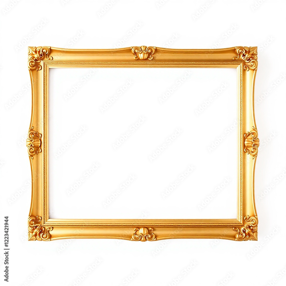 Gold picture frame isolated on white Gold picture frame isolated on white