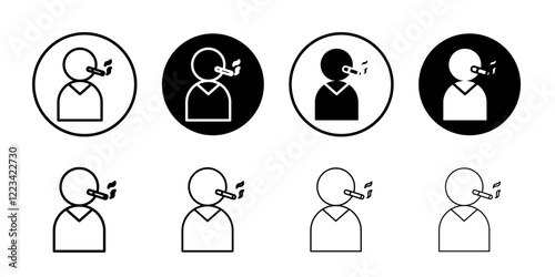 Person smoking icon Vector logo set flat