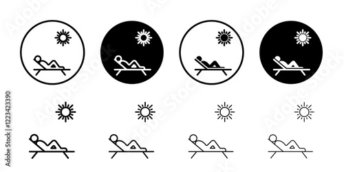 Relaxation icon Vector logo set flat
