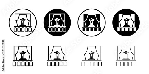Stand up and theater show icon Vector logo set flat